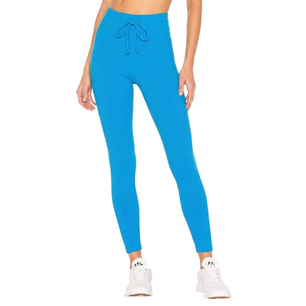 Koral Duke High-Rise Groove Ribbed Leggings Blue Aura Women's Size Small